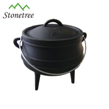 África do Sul 3 pernas Potjie Pot, panela de ferro fundido, caldeirão de ferro fundido para ao ar livre e camping